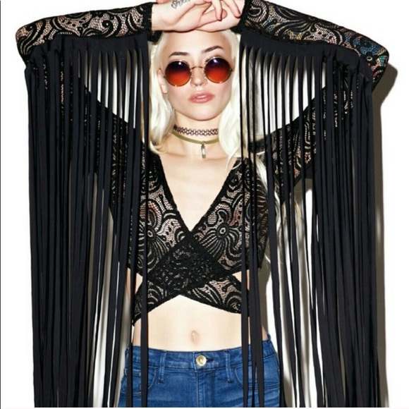 j. valentine Tops - YELLOW J. valentine wrap fringe top